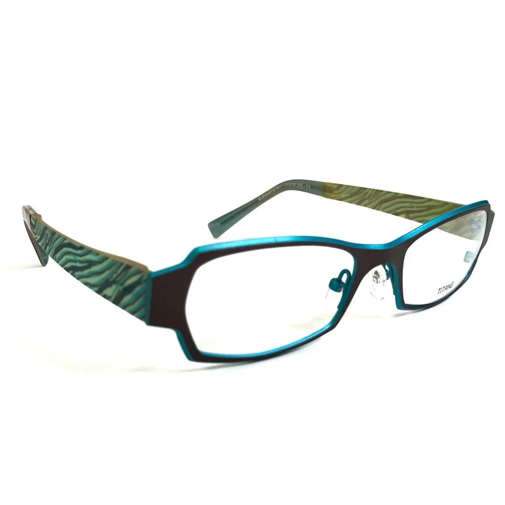 Jean Lafont Eyeglasses Frames ELEGANTE 501 Brown Blue Green Striped 51-18-135